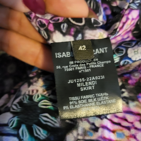 Isabel Marant Milendi Ruched Ruffled Silk-Blend, Women Mini Skirt, Size 6,Violet - Picture 15 of 16